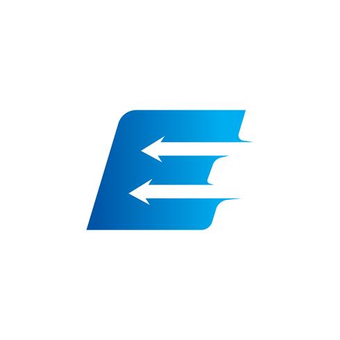 letter E with Arrow logo Design Template vector