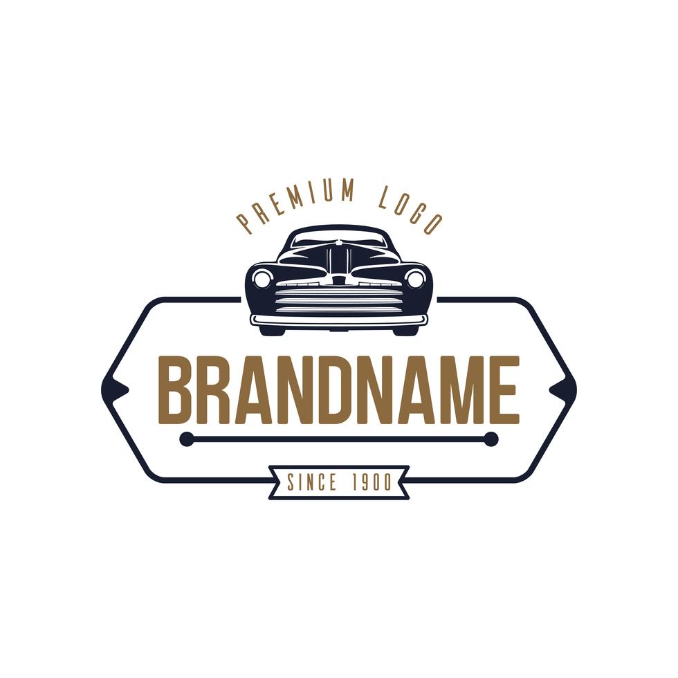 Retro Car Logo Template Design, vintage logo style. 587972 Vector Art ...