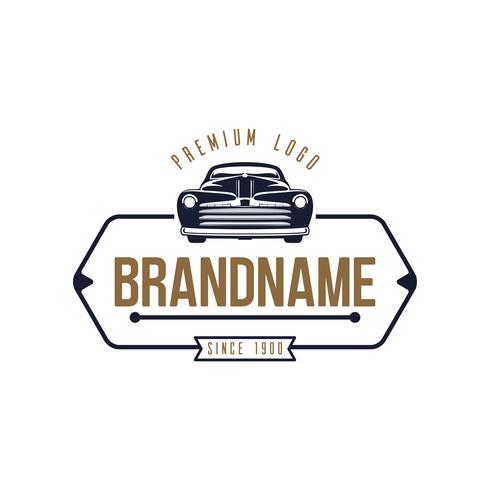 Retro Car Logo Template Design, vintage logo style. vector