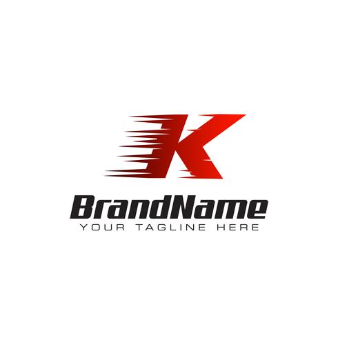 Letter Initial K Speed Logo Design Template vector