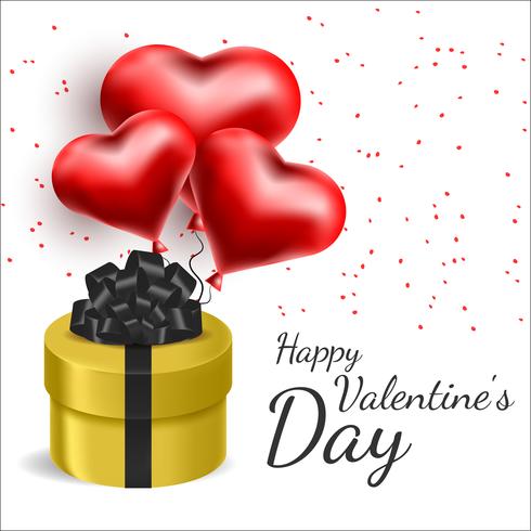 Vector greeting card with 3d hearts