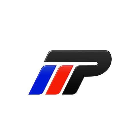 plantilla de diseño de logotipo letra MP racing vector