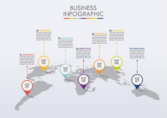 Presentation Business world map infographic template vector