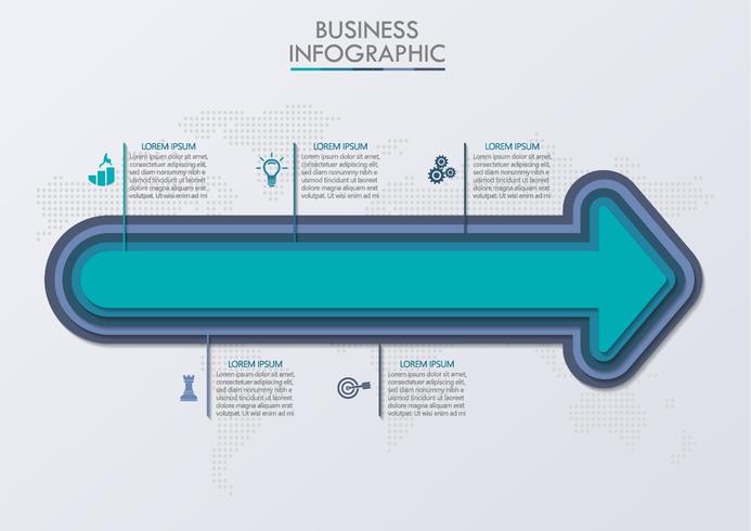 Visualización de datos empresariales. Iconos de infografía de línea de tiempo diseñados para la plantilla de fondo abstracto vector