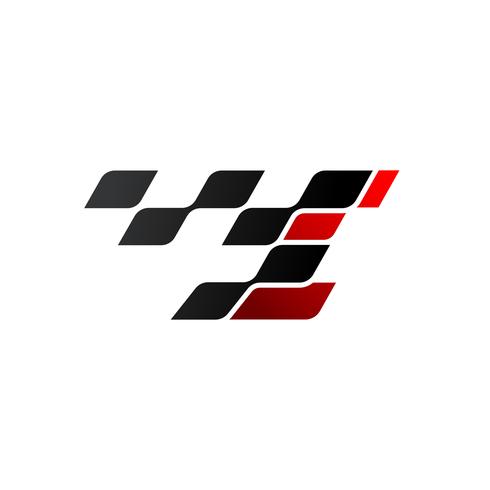 Letter I with racing flag logo vector