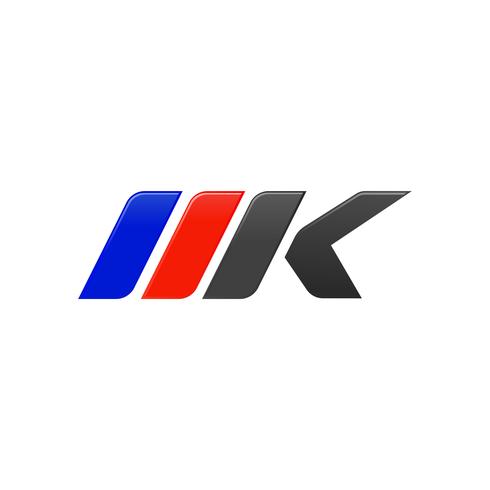 letter MK racing logo design template vector