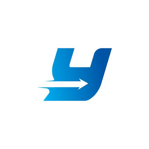 Letra Y con el logotipo de Arrow Plantilla de diseño vector