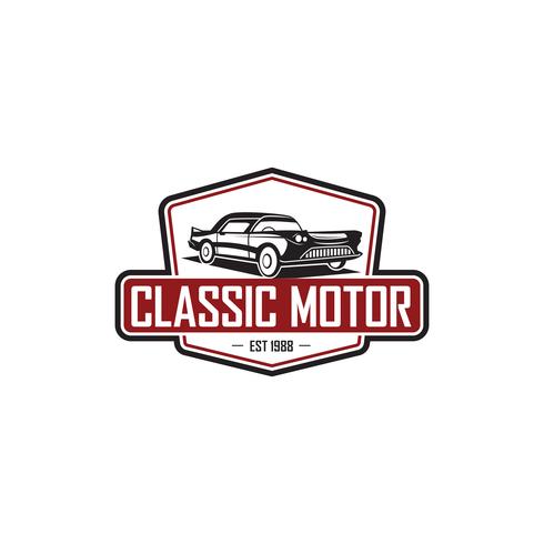 illustration classic car logo template vector