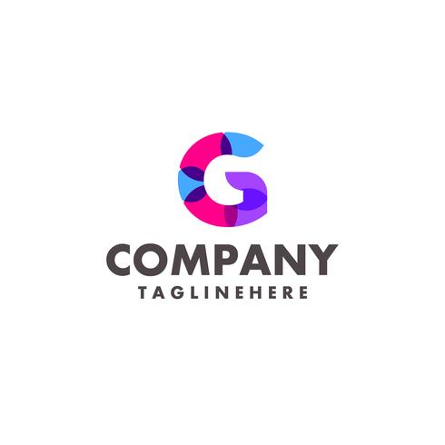 Diseño de logotipo abstracto colorido letra G para empresa de negocios con moderno color neón vector