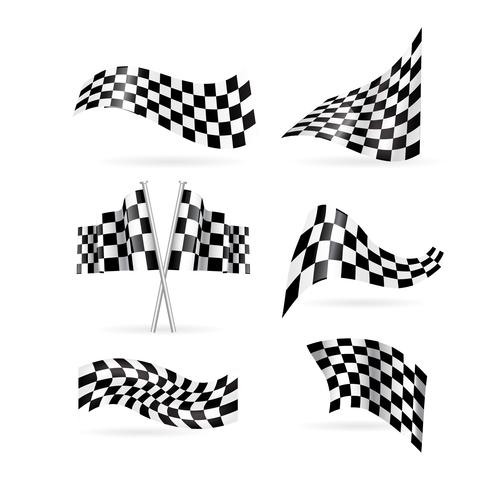 Conjunto de banderas a cuadros. ilustración vectorial vector