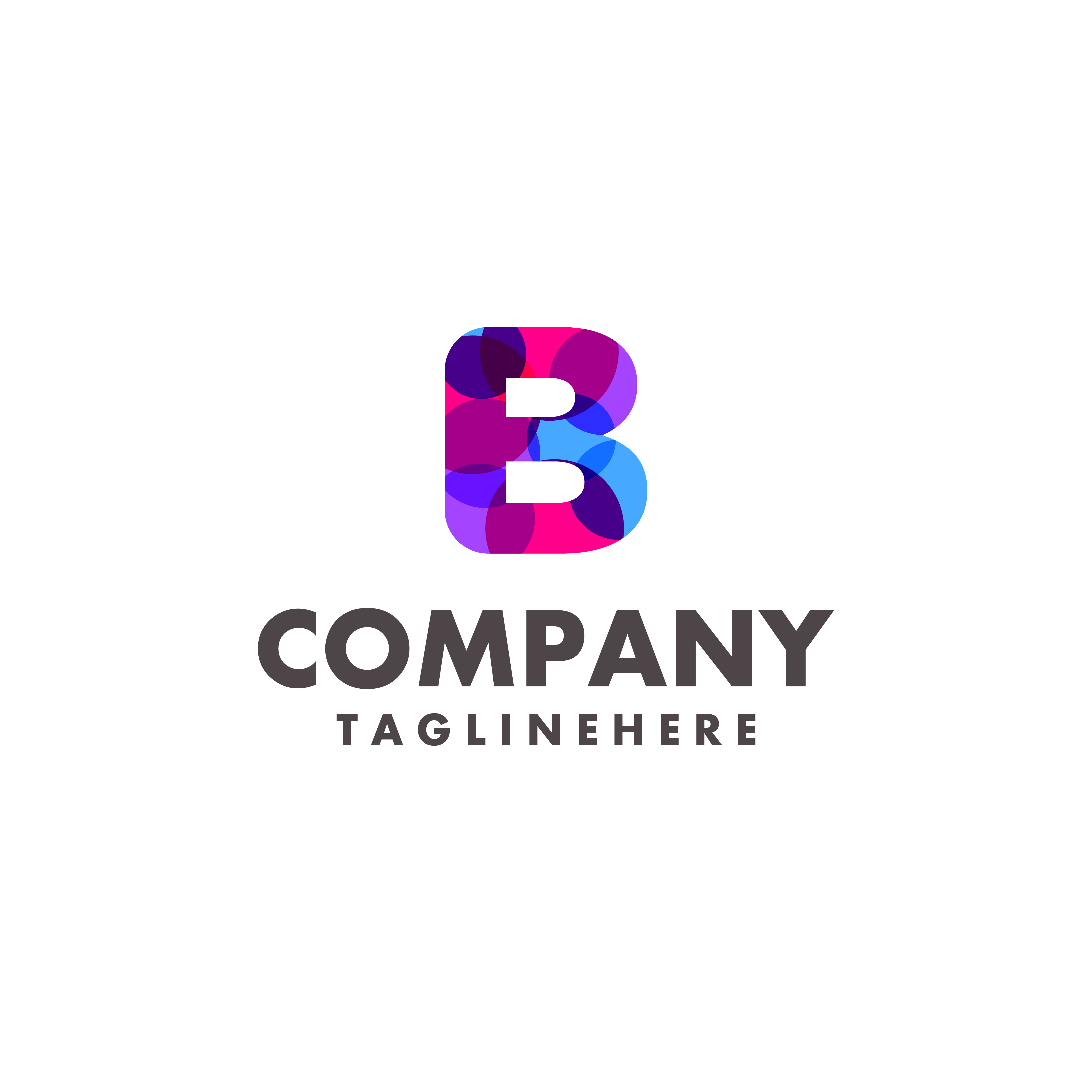 abstract colorful letter b logo design for business company with modern