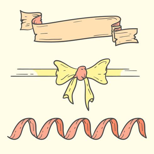 Hand Drawn Ribbon Vector	