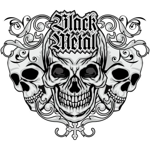 aggressive emblem with skull vector