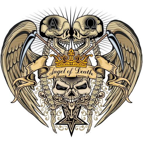 grunge skull coat of arms vector