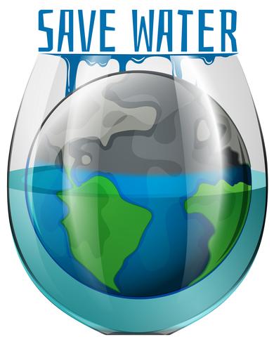 Un concepto de ahorro de agua. vector