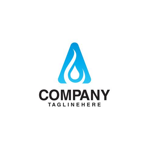 water droplet initial letter a logo vector