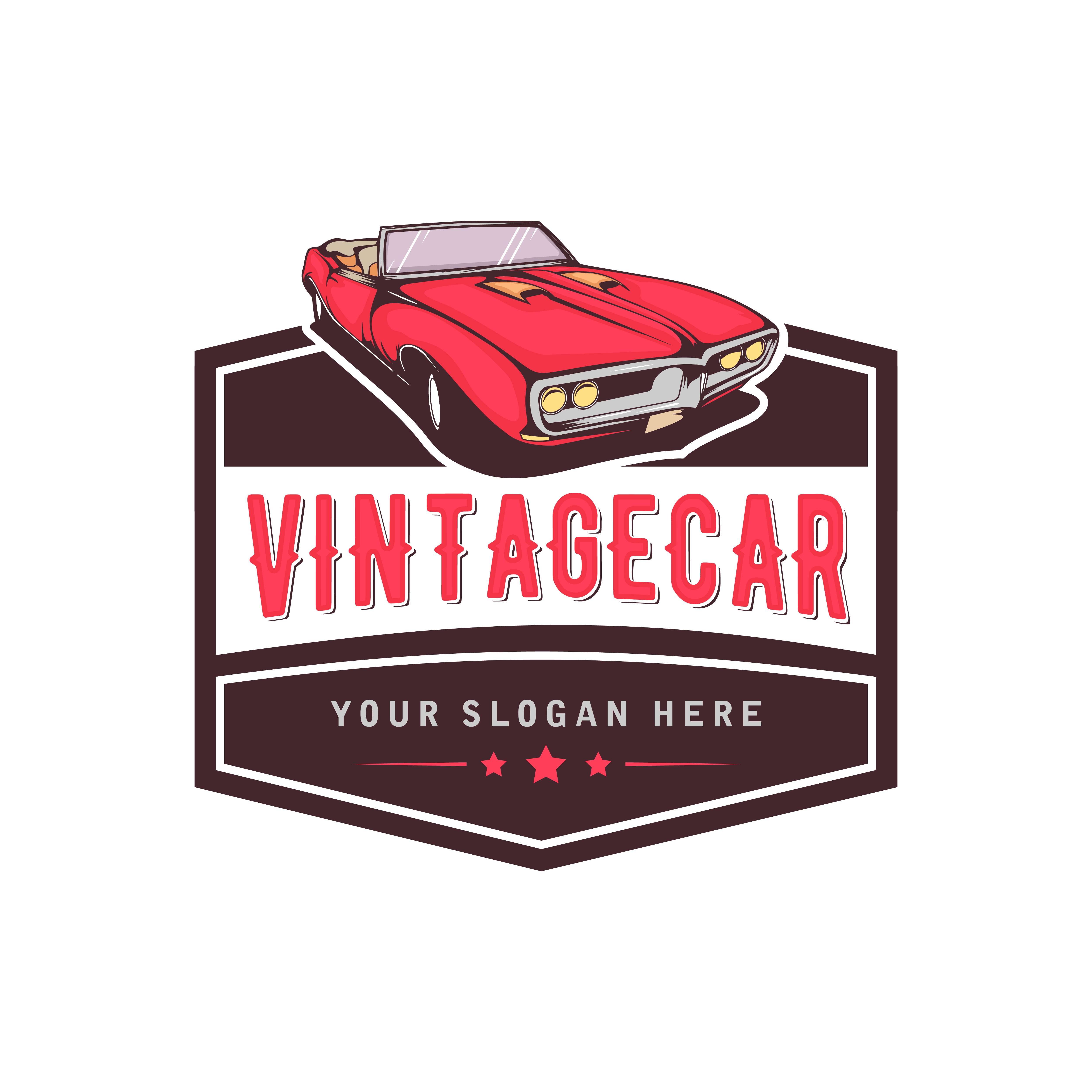 A template of classic or vintage or retro car logo design. vintage