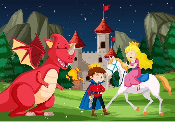 A fantasy fairy tale story scene vector