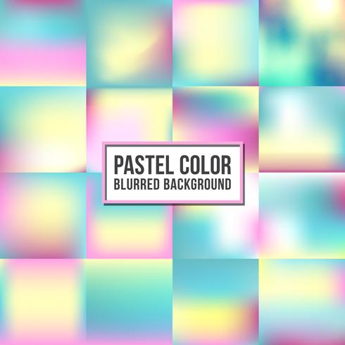 Pastel color blurred background set. Sweet color design vector