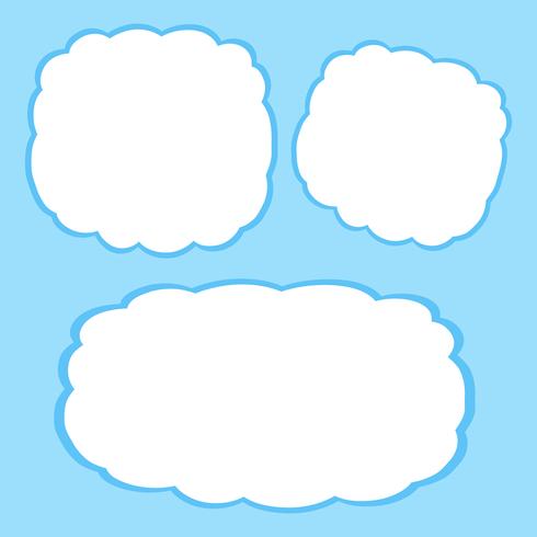 Plantilla de marco de nubes en blanco vector