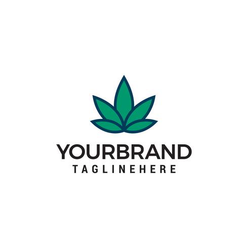 Abstract Leaf Logo design vector template linear style.