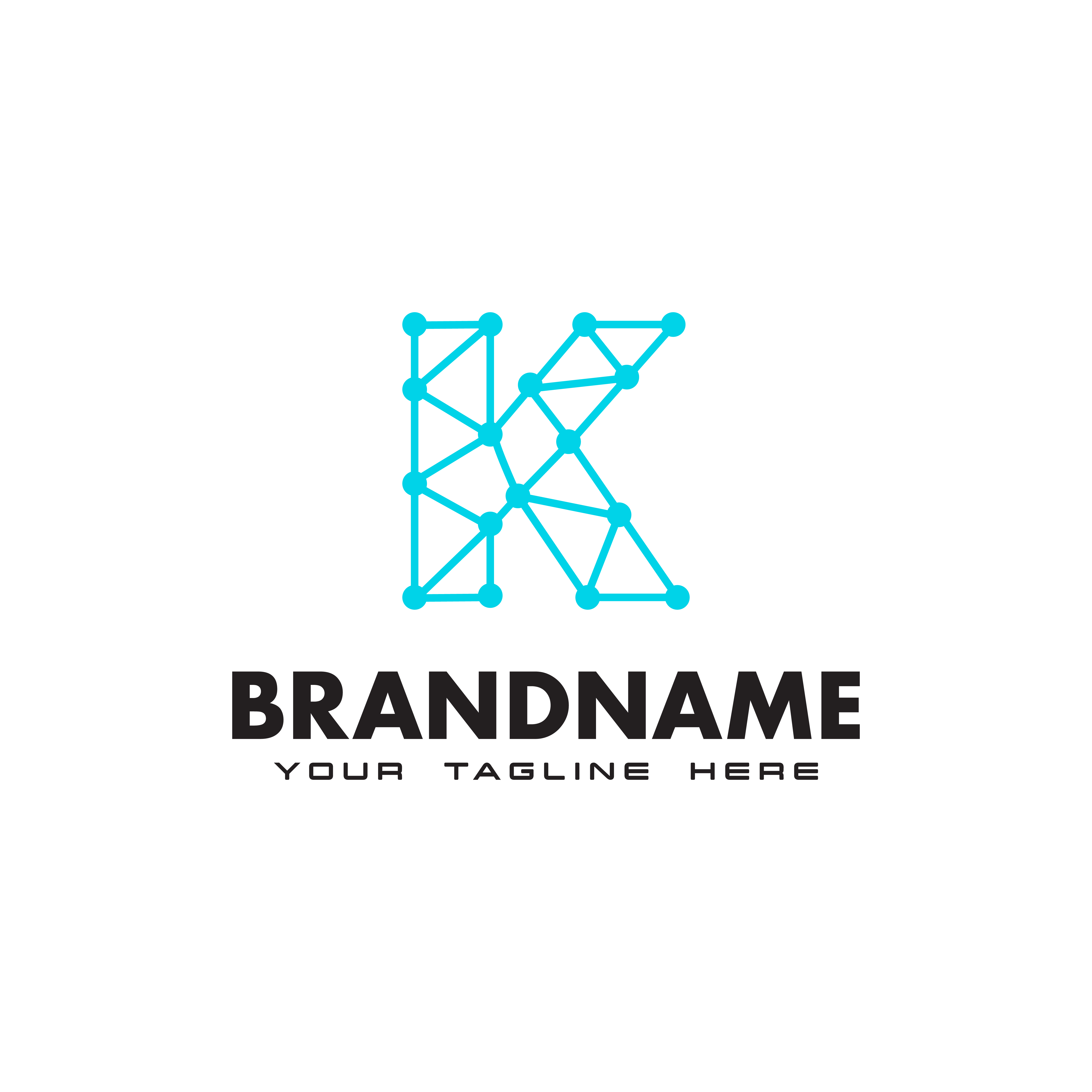 Letter K dot network connection logo Design Template 588430 Vector Art