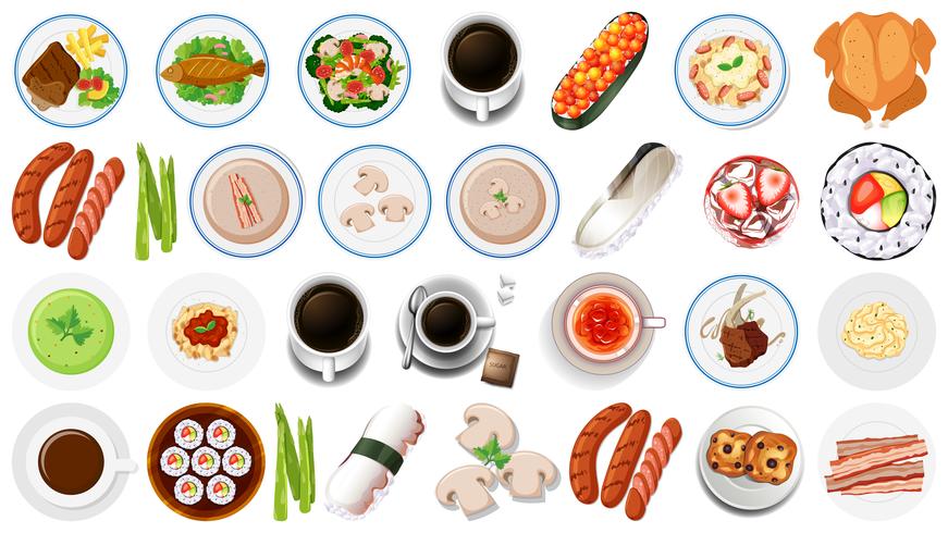 Set of asian food vector