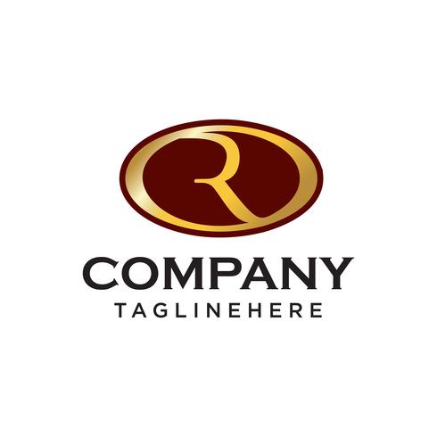 R initial ovale company logo vector