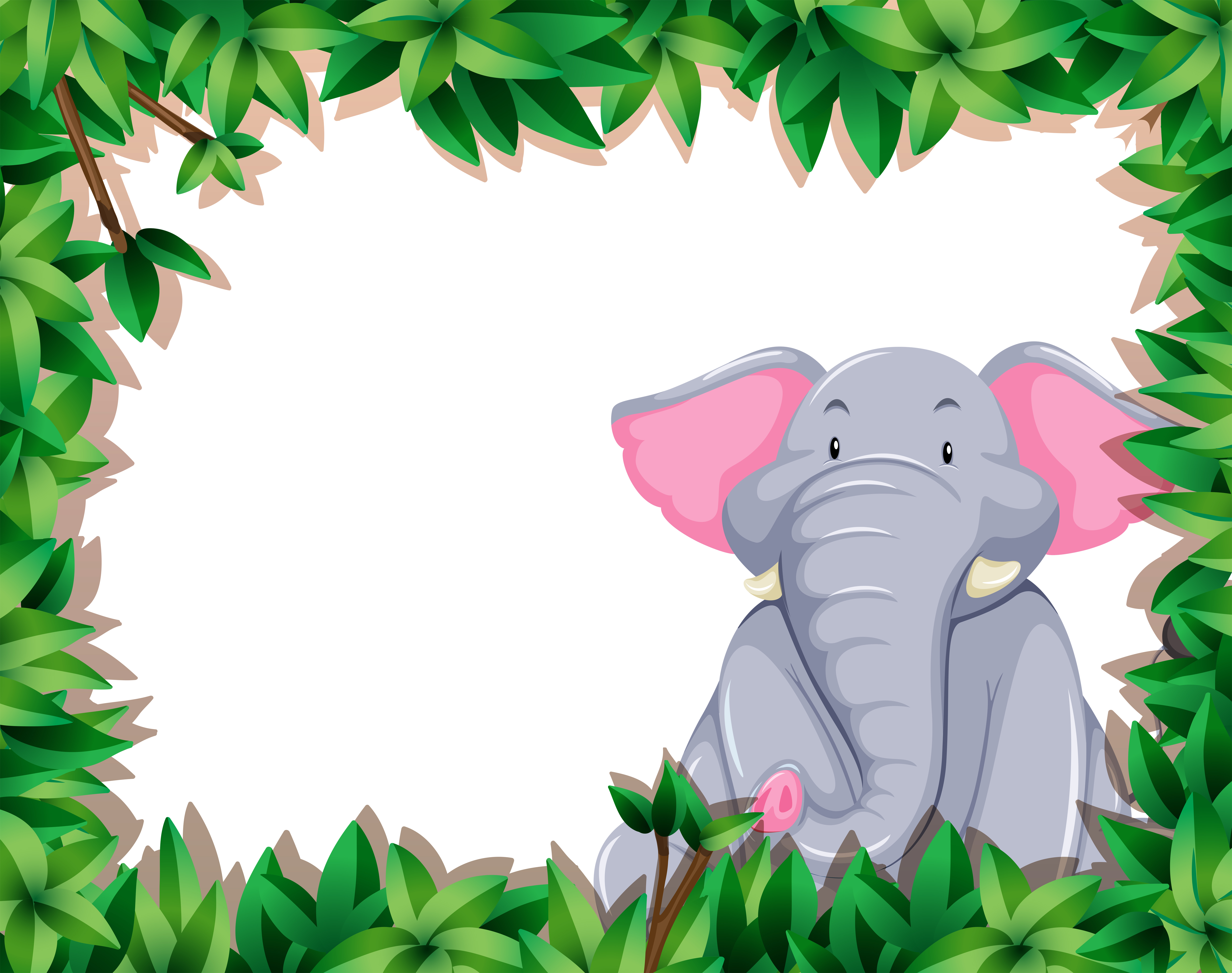 Elephant in nature frame 588506 Vector Art at Vecteezy