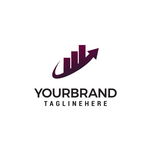 Rise up building real estate chart logo design template vector