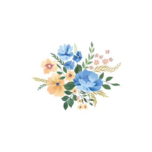 Patrón de marco floral. Fondo del ramo de flores. Tarjeta de felicitación d vector