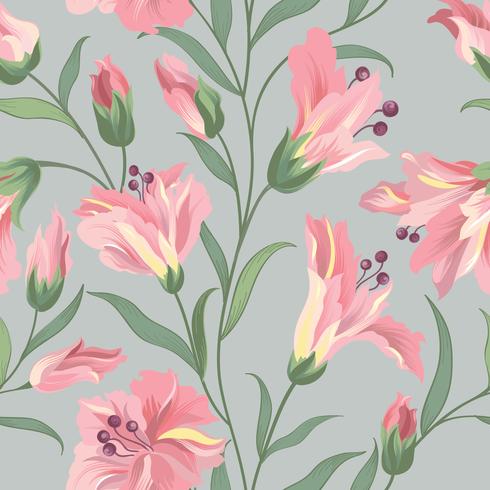 Floral seamless pattern. Flower background. Flourish wallpaper with flowers. vector