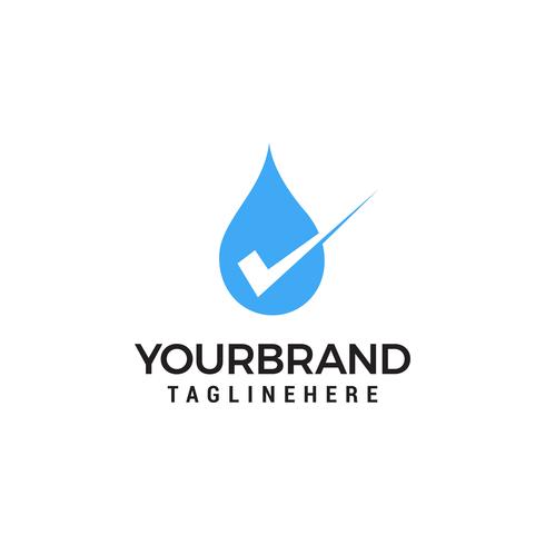 Gota Agua Marca De Verificacion Icono Vector Logo Plantilla