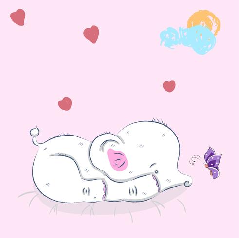 cute little elephant vector