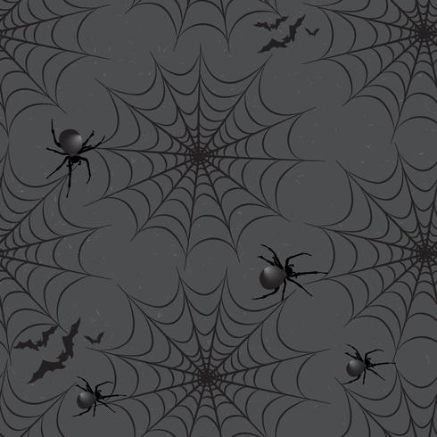 Halloween seamless pattern. Holiday background with bat, spider, vector