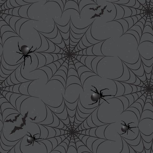 Patrón sin costuras de halloween Fondo de vacaciones con murciélago, araña, vector