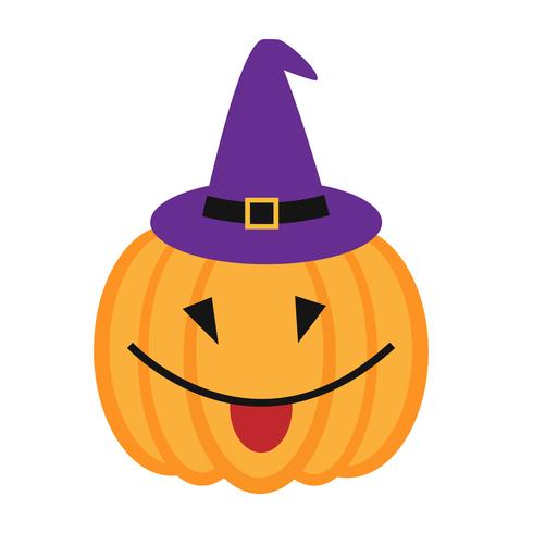 Calabaza de halloween de divertidos dibujos animados con sonrisa aislado vector