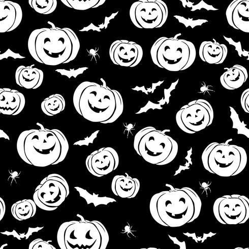 Feliz patrón sin costuras de halloween. Fondo de fiesta de vacaciones con vector