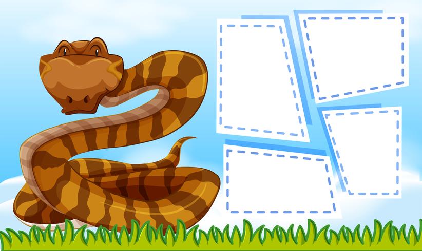 A snake on note template vector