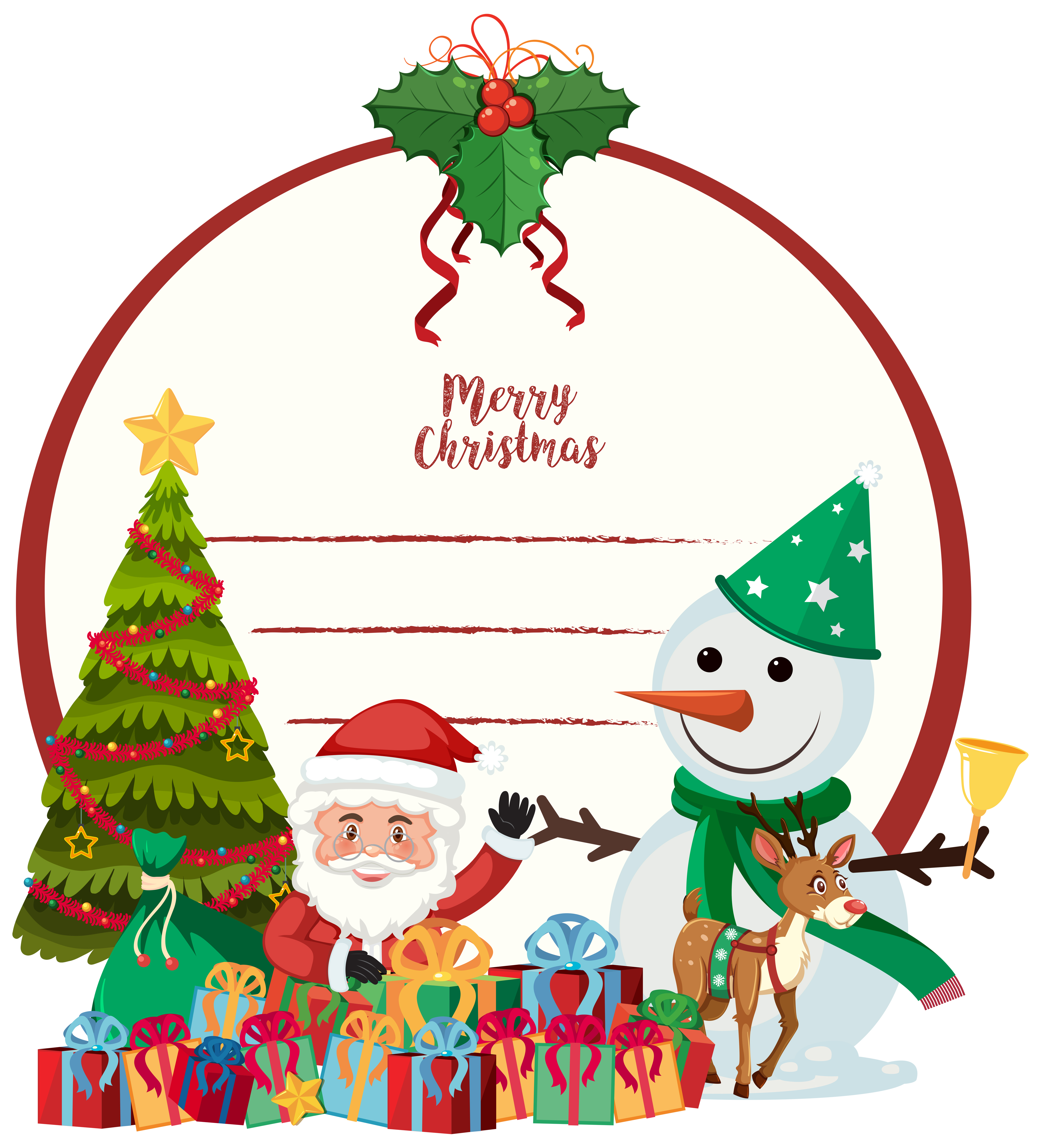 A merry christmas card template Download Free Vectors, Clipart