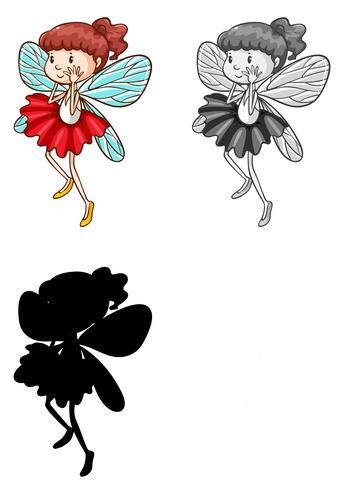 Set of fairy character vector