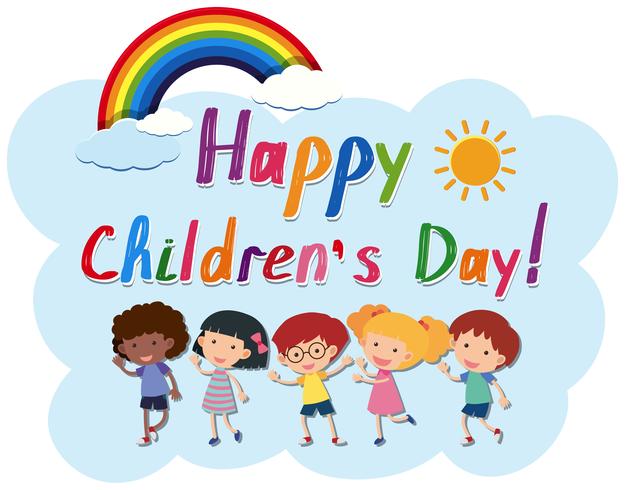 Happy children day template vector