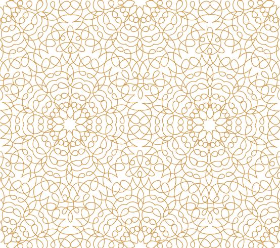 Abstract floral line oriental tile pattern. Arabic ornament vector