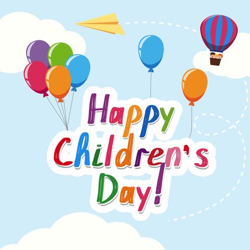 Happy children's day template vector