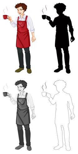 Conjunto de personaje barista. vector