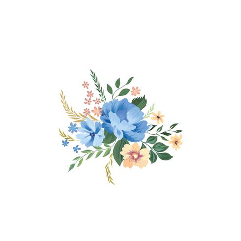 Patrón de marco floral. Fondo del ramo de flores. Tarjeta de felicitación d vector