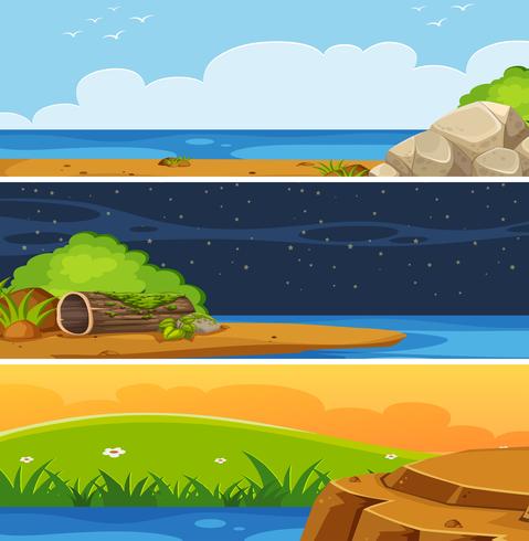 Set of flat landscape vector