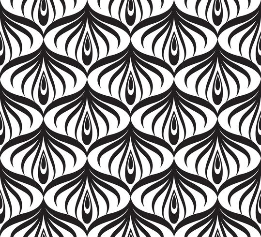 Modelo inconsútil abstracto ornamento floral oriental de la línea geométrica vector