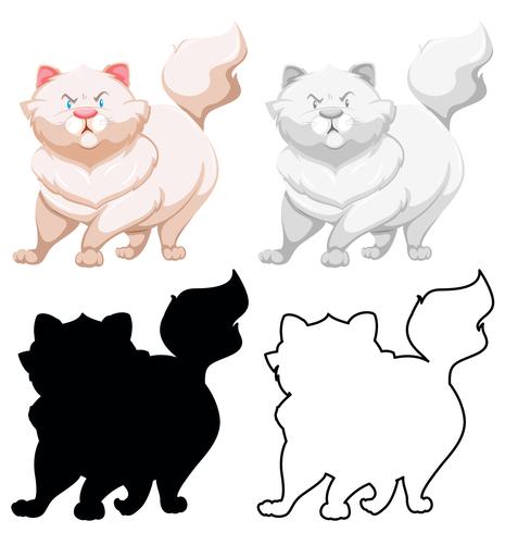 Conjunto de caracteres de gato vector