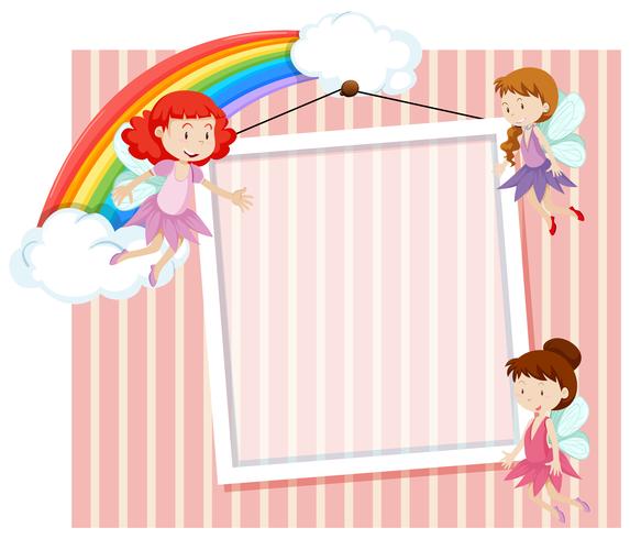 Fairies on the frame template vector